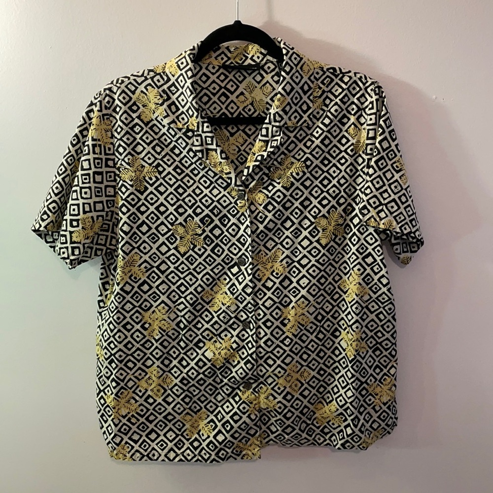 Printed button down shirt